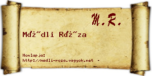 Mádli Róza névjegykártya